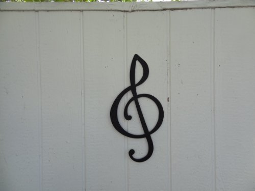 Treble Clef Music Note Large 20 Inch Metal Wall Art Black