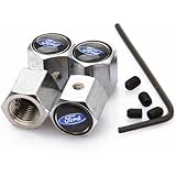 Black Ford Anti-theft Chrome Car Wheel Tire Valve Stem Caps
