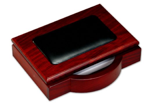 Dacasso Rosewood and Leather Memo Pad Holder, 4-Inch by 6-Inch