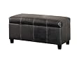 Poundex Faux Leather Storage Bench, Brown
