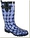 CLEARANCE Women's Blue Mod Dots Waterproof Rubber Rain and Garden Boots