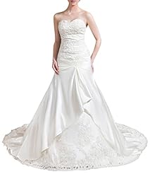 Mermaid Sweetheart Corset   Waistline  Dress with a Chapel Train 