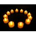 PK Green Set of 12 Amber LED Candles, Flameless TeaLights