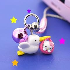 こうのとりキティ根付(ピンク)