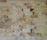 2x4 Rustic White Onyx Polished Mosaic Tiles on the Mesh Sheet