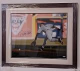 NEW YORK YANKEES DEREK JETER AUTOGRAPHED BACKHAND AT DETROIT 16X20 FRAMED PHOTO (MLB AUTHENTICATED)