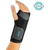 Wrist Brace by VIVE - Best Universal Support for Carpal Tunnel, Tendonitis, Wrist Pain & Sports Injuries - Removable Splint - One Size Fits Most - Satisfaction Guarantee (Right Wrist)