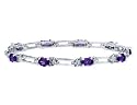 Amethyst Bracelet with Diamond Accent in Sterling Silver