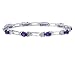 Amethyst Gemstone with Diamond Accent Bracelet in Sterling Silver
