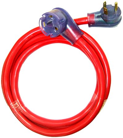 Conntek 14366 RV 30 Amp 25-Foot 10/3 Shiny Red Extension Cord Straight Blade