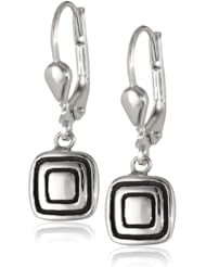 Zina Sterling Silver Etched Square Earrings