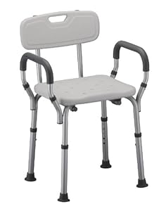 Nova Ortho-med Quick Release Shower Chair with Back, White