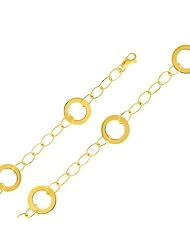 14K Yellow Gold Fashion Link Bracelet with Lobster Claw Clasp - 7.5" Inches