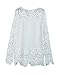 ZANZEA Women's Casual Long Sleeve Embroidery Lace Crochet Chiffon Tops Blouse