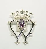 Sterling Silver Luckenbooth Brooch set with Amethyst