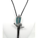 Cowboy Boot Turquoise Epoxy Bolo Tie by LadyM Buckles,Western Express