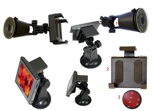 Car Mount for ViaMichelin GPS: Heavy duty suction mount & dashboard plate for Michelin Series: X-960 970 T X950 T..* for SAT Navigation Windscreen Car Auto