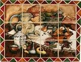 The Clay Palette 6 Ceramic Cantina Kitchen Backsplash, 24 W x 18 H