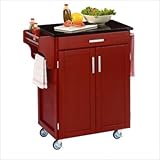 Black Granite top on red cabinet by Home Styles - Red (9001-0034)