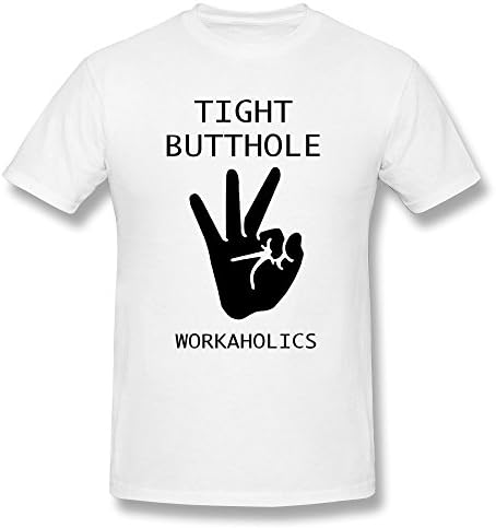 WANMENG Workaholics-tight Butthole Tee Shirts For Men M White