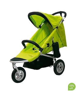 Air Buggy Mimi 3-Wheeler Pushchair - Silver/Citrus Green