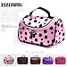 BDS - Black with Rose Red Dot Travel Toiletry Cosmetic Makeup Bag Organizer