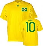 41VJ083kzjL. SL160  Kaka Brazil 2010 World Cup Futbol / Soccer Yellow Jersey Name And Number Youth T Shirt
