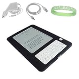 Black Amazon Kindle 2 E-Book Reader Silicone Rubber Skin Cover + Car Charger + Data Sync / Charger Cable + A Live*Laugh*Love Wrist Band!!! (Kindle 2 Not Included)