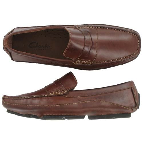 Clarks Men's Furyk Slip-On Shoes (10, Tan Leather)
