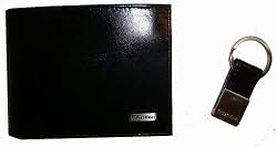 Men's Calvin Klein Wallet Leather Passcase w/ Key Chain Set