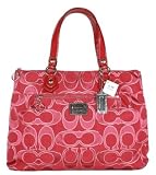 Authentic Coach Signature Poppy Lurex Glam Tote Bag 17890 Ruby Red
