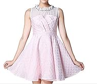 Sleeveless Beaded  Plaid Print Party Dress/Mini Dress  With Ruffles