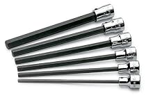 SK Hand Tools 19726 6-Piece 3/8-Inch Drive Metric Long Hex Bit Socket Set