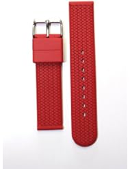 20mm Red Rubber Silicone Tire Tread Watchband by Toscana