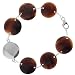 Sterling Silver Black Horn Coin Bracelet 7.5 inch