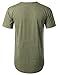 URBANCREWS Mens Hipster Hip Hop Melange Elong Crewneck T-Shirt ARMY XLARGE