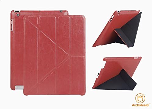Archshield - iPad 2, 3 &amp; 4 Folio Cover Case - Slim Fit Smart Stand Auto Wake / Sleep (Brown)