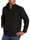 Marc New York Men's Micro Twill Stand Collar Open Bottom Jacket, Black, Medium
