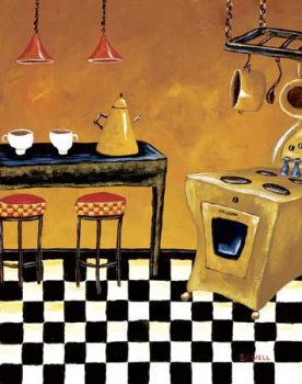 Retro Kitchen III, Art Poster by Krista Sewell
