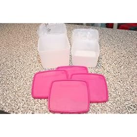 Tupperware Set of 4 Small Freezer Square Rounds by Tupperware