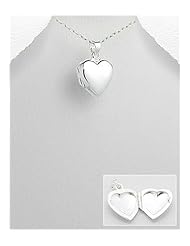 Heart Locket pendant Necklace In 92.5 Sterling Silver