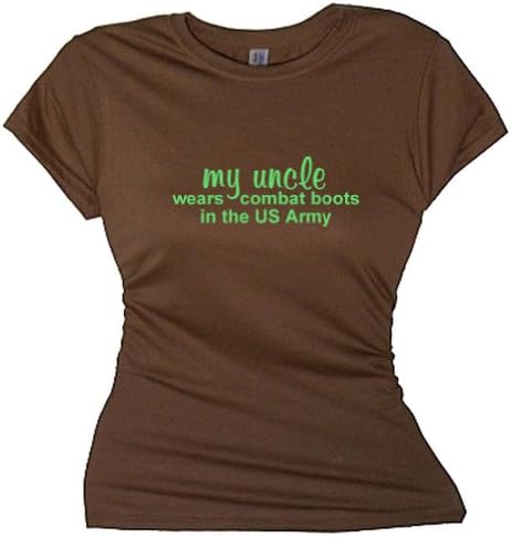 FDT Womens Military SS T-Shirt-My Uncle Wears Combat Boots US Army-Brown XL
