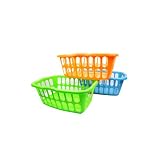 Plastic Laundry Basket, Assorted Bright Colors