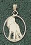 Pierced "Horse and Rider Silhouette" Circle Pendant - 14KT Gold Jewelry