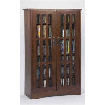 Deluxe Media Storage Cabinet - Walnut