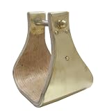 5 Extra Wide Brass Bound Wooden Bell Stirrups