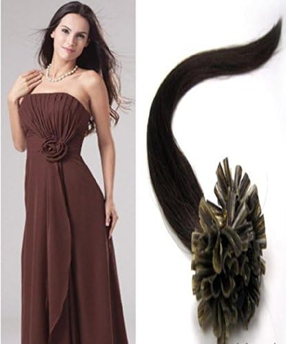 Nail U Tip Remy Human Hair Extensions 50 Grams 100s 22 Inch,#4-6 Chocolate Brown