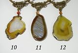 Large Natural Shaped Agate on Hand-knotted Tan Rope Necklace #11