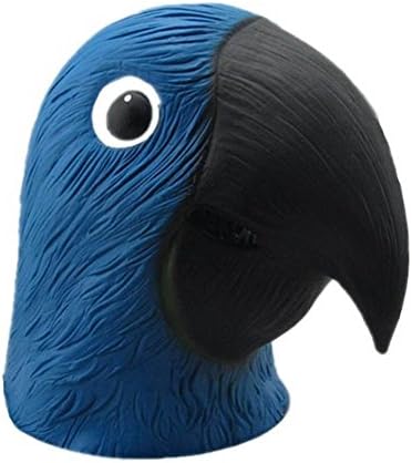 Animal Zoo Blu Parrot Latex Head Mask Party Cosplay Macaw Costume Tricky Prop