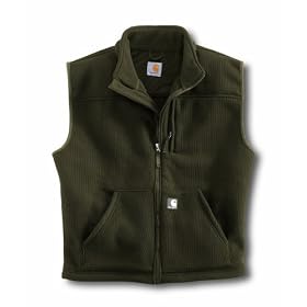 Carhartt Mens Textured Polyester Fleece Vest LT Olive - V28 by Carhartt